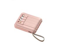 Chargeur Portable 20000mah Display Power Bank, Chargement Rapide, Chargement Rapide De Téléphone Portable, Alimentation Mobile 4 Cordons (Rose)