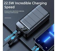 Chargeur Portable, 50000mAh Batterie Externe, Noir Power Bank avec Affichage LCD, avec 3 USB Sortie pour Les Téléphones Mobiles Description :Vous craignez toujours que votre appareil connecté manque d