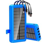 Chargeur portable avec câbles intégrés, batterie externe 26800 mAh, charge rapide avec support de téléphone, lampes de poche LED, batterie externe pour iPhone Samsung