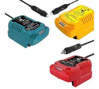 Chargeur portable avec indicateur LED pour batteries au lithium 18 V 20 V, compatible avec DEWALT, idéal pour une utilisation en voiture (rouge)