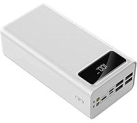 Chargeur Portable Chargeur Portable, 2.1A Charge Rapide LED Affichage 50000Mah Banque d’Alimentation, Batterie Externe à 4 Sorties Compatible avec 99% des appareils USB sur Le marché, Blanc