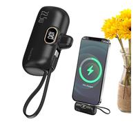 Chargeur portable, chargeur Powers Bank, PD 22,5 W 5 000 mAh Chargeur de banque d'alimentation à charge rapide, câble intégré Powers Bank pour séries et la plupart des appareils électroniques pour la