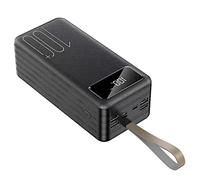 Chargeur Portable de Banque d’Alimentation 4 USB Batterie Externe Lumière LED Chargeur de Batterie Haute capacité intégré 3 Câble pour téléphones, Noir, 40000mAh
