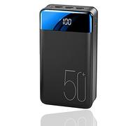 Chargeur Portable de Banque d’alimentationBatterie Externe B C, Charge Rapide de la Banque d’Alimentation avec écran LCD et Lampe de Poche LED, Charge Rapide de la Banque d’Alimentation à 3