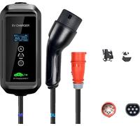 Chargeur portable EV, 11 kW de charge AC, courant réglable, F1-11KW, TYP2