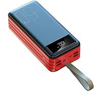 Chargeur Portable Haute capacité 60 000 mAh, écran LCD, 3 entrées et 4 Sorties USB, Charge Rapide, Pack de 3 Batteries (Noir, 50 000 mAh, Rouge, 60 000 mAh).