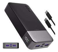 Chargeur portable JUOVI 65W, batterie externe compacte 20000mAh USB-C pour ordinateur portable, MacBook, Dell XPS, iPad, tablette, Steam Deck, iPhone séries 17/16/15/14, Samsung et plus encore Blue