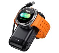 Chargeur Portable pour Samsung Watch Ultra/8/S26(Pas pour Watch 9/Ultra 2) | Batterie externe 6000 mAh, câble USB-C intégré et port USB-C, chargeur de voyage portable, protections multiples