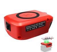 Chargeur Portable sans Fil MXJFYY 18 V pour Einhell Power X-Change, Station de Charge Rapide Universelle 15 W pour Samsung et iPhone 16/15/14/13/12 avec Deux Ports USB-C et USB-A.