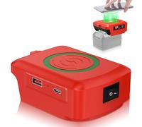 Chargeur portable sans fil pour batterie Einhell 18 V Power X Change Li-Ion, chargeur rapide de téléphone 15 W, avec sortie USB et type C des smartphones, compatible avec iPhone 16/15/14/13/12