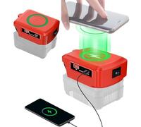 Chargeur Portable sans Fil pour Batteries Einhell 18 V Power X Change Li-ION, Adaptateur De Chargeur USB sans Fil, Chargeur De Téléphone Portable sans Fil avec Sorties USB Et Type-C