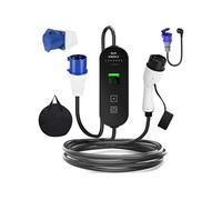 Chargeur Portable Voitures Electriques Type 2 7KW 32A. Courant Réglable, Ecran LCD, Câble 5M, Prise Industrielle,16A-32A adaptateur