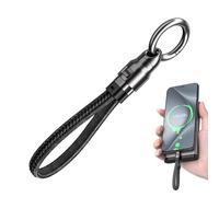 Chargeur porte-clés de type C - Câble d'alimentation 240 W, mini lanière de charge portable | Sortie d'énergie ultra rapide Régulation de courant stable Structure extérieure tressée durable résistante