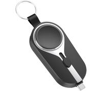 Chargeur Porte-Clés Portable,2 En 1,Mini Banque D'alimentation D'urgence Portable 2000 Mah,Chargeur Porte-Clés Depour Montre,Smartphone,Tablette Pc,Écouteurs (Black)