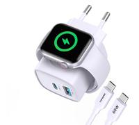 Chargeur pour Apple Watch 3 en 1, 20W USB C Chargeur Rapide iPhone, iWatch Chargeur pour Apple Watch Serie 11/10/9/8/7/Ultra 3 2/SE, pour iPhone 17 Air/16/15/14/13 Pro Max avec 60W USB C Câble, Violet
