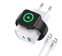 Chargeur pour Apple Watch 3 en 1, 20W USB C Chargeur Rapide iPhone, iWatch Chargeur pour Apple Watch Serie 11/10/9/8/7/Ultra 3 2/SE, pour iPhone 17 Air/16/15/14/13 Pro Max avec 60W USB C Câble, Blanc