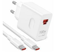 Chargeur Pour Honor Huawei 100W JIAOHXZDJ SuperCharge port USB A C câble USB C 6A 1 m pour Magic7 200 Pro blanc