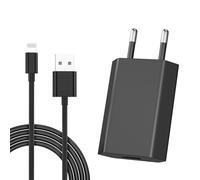 Chargeur pour Iphone 14/13/13pro/11/8/ 8 Plus/ 11/7/ 7 Plus/ 6/ 6S/ SE 2020/ X/XR/XS/XS Max/ 10/12 SE 2020,IPad,Air pods, 5V 1A Adaptateur Secteur USB avec Câble 2M (Noir)