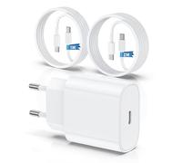 Chargeur pour iPhone 17 15 16, 20W Apple Original Chargeur Rapide avec 60W 1M+2M câble de Charge Rapide pour iPhone 16 17 15/17 16 15 Pro/17 16 15 Pro Max/16 15 Plus/Phone Air iPad Pro/Air/Mini