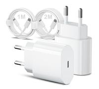 Chargeur pour iPhone, 2 Pièces Chargeurs Rapides USB C avec Câble de Charge de 2M et 1M, pour iPhone 14/13/12/11/Pro Max/Mini/SE/XR/X/XS Max, Pad, Câble et Prise d'alimentation