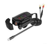 Chargeur pour moto USB-C PD 30W avec Voltmètre LED, Câble Rétractable Étanche IP65 pour Guidon 22-24mm, Charge Rapide pour qc3.0 pour GPS et Téléphone pour atv Scooter pour quad