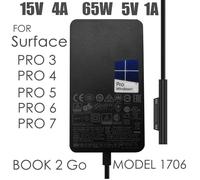 Chargeur pour ordinateur portable 65W,adaptateur Compatible avec Microsoft Surface Pro 9/8/X/7/6/5/4/3,Surface Book EU 65W 15V 4A