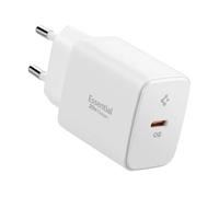 Chargeur Pour Prise, 20w, Type-C, Gan, Charge Rapide - Spigen Essential (Ee201eu) - Blanc