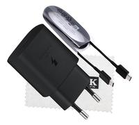 Chargeur pour Samsung 25W pour Samsung Galaxy S23, Galaxy S23 Plus, Galaxy S23 Ultra, M32, A52s, A73 5G, M23, M33, M53 5G, Tab S7 FE, Tab S7 Plus 5G avec Chiffon de Nettoyage d'écran Shlok