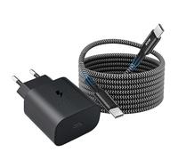 Chargeur pour Samsung Charge Rapide, 25W USB C Chargeur Ultra Rapide et 2M Nylon Cable Type C pour Samsung Galaxy A72 A55 A54 A53 A40 A34 A33 A25 A15 A14 A13, S25 S24 S23 S22 S21 S20 FE/Plus/Ultra