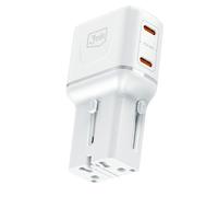 Chargeur pour Smartphone / Tablette 2x USB-C 45W avec Prises UK / EU / US / AUS 3mk Blanc