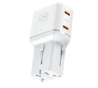 Chargeur pour Smartphone/Tablette 2x USB-C 45W, Prises UK/EU/US/AUS