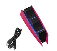 Chargeur Pour Sony Play Station Playstation Ps 5 Ps5,Contrôle Du Contrôleur,Support Dualsense,Accessoires,Support De Manette De Jeu,Support De Commande -Rose Rouge