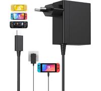 Chargeur pour Switch Nintendo, 39W Adaptateur Secteur Console Switch OLED/Lite/Dock/Manette, PD Chargeur Switch Support Mode TV et contrôleur Dock&Pro Charger Rapide USB Type C Alimentation15V / 2.6A