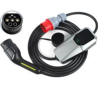 Chargeur pour véhicules électriques, courant réglable 6A-32A, chargeur mode 2, T2 16A 3 phases 10 mètres