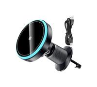 Chargeur pour voiture sans fil - Charge rapide - Charge rapide magnétique 15 W - Support de smartphone pour tableau de bord - Support de ventilation d'air réglable