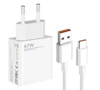 Chargeur pour Xiaomi 67W, Chargeur pour Redmi avec 6A Câble USB C 1M pour Redmi 14/13/12/11 Ultra/12 Lite,Poco M6 Pro/Poco X6 Pro 5G