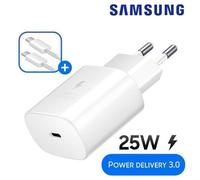 Chargeur Prise Secteur Original + Cordon Fil Câble d'alimentation - Samsung - 25W - Charge rapide - USB-C vers Type-C - 180 cm