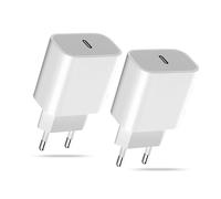 Chargeur Prise USB C, 2-Pack 20W Adaptateur Chargeur Rapide pour iPhone 16/16 Pro/16 Pro Max/16 Plus/15/14/13/12/11/SE 2020/X/XS/XR/8/7/6, iPad, Airpods, Type C Secteur Mural Alimentation Charger