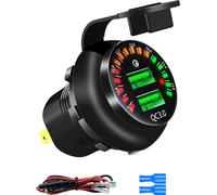 Chargeur QC3.0 Dual USB Chargeur rapide Prise d'alimentation avec voltmètre Affichage pour voiture bateau moto - 1