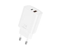 Chargeur Qcharx Eros 3A 33W 2 ports Type-C + 1 port USB blanc