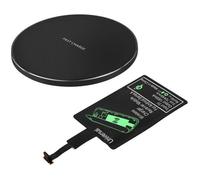 Chargeur Qi - Pack Chargeur - Micro-USB - Charge rapide - Compatible USB-C - Noir
