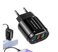 Chargeur Rapid De Téléphone - Prise Murale USB 4,5 X 2 X 8 Cm, Bloc De Charge Rapide | Cube De Charge Rapide pour Smartphone À 3 Ports, Chargeur De Voyage PC Ignifuge pour Maison, Dortoir, Étude D'af
