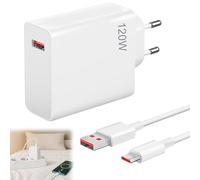 Chargeur Rapide 120 W avec câble USB-C de 2 m, Compatible avec Xiaomi 14T Pro/13T Pro/11T Pro, Redmi Note 14 Pro 5G, Xiaomi, POCO F7 Ultra, F6, Redmi Turbo 4, 3 et Realme