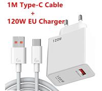 Chargeur rapide 120W Gan USB type-c pour téléphone, adaptateur secteur 5.0 pour iPhone iPad Xiaomi Samsung Huawei Realme Oppo Oneplus-EU charger and cable
