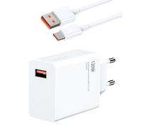 Chargeur Rapide 120W USB C avec Câble 1M pour 14, 13, 12 Pro, 12S Lite, Red Note 14, 13, 12, 11 Plus, Black Shark 3, 4, 5, Poco F6 Pro, X5, X4 GT, Pad 5, Turbo Chargeur 6A, Adaptateur Sect