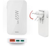 Chargeur Rapide, 2 Usb-C, 1 Usb-A, Mini-Chargeur Plat, Pd, 65 W, Blanc