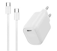 Chargeur rapide 20W avec câble USB C 1m Waytex Charge rapide PD, Compatible smartphones Type-C, Samsung, Google pixel, iPhone, etc