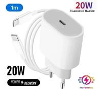 Chargeur Rapide 20W - MASSILIA TECH - Samsung Galaxy A14 5G - Câble USB-C 1M - Protection Surtension - Compact