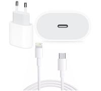 Chargeur rapide 20W - Yuan Yuan - 20W + Câble USB-C Lightning 1 m - Blanc - Charge secteur USB-C