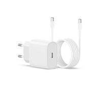 Chargeur rapide 25W 3A + Câble usb-c 1 mètre pour iphone 16 - iphone 16 Plus - iphone 16 Pro - iphone 16 PRo Max - Blanc -